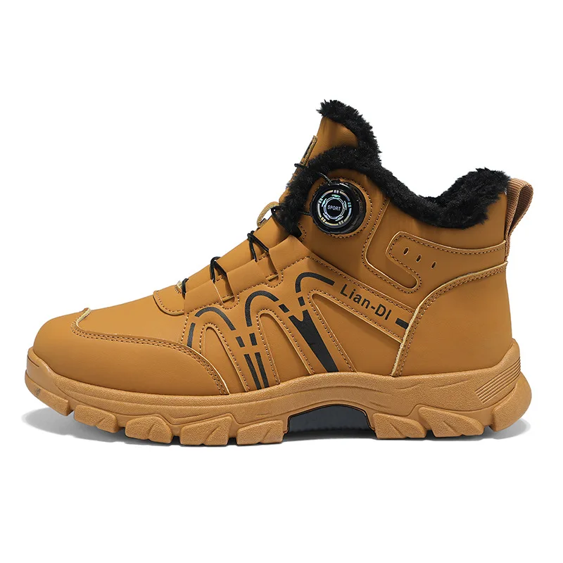 Neuer Winterstil mit Plüsch- und verdickten High-Top-Baumwollschuhen für Herren, vielseitige warme Herren-Schneestiefel