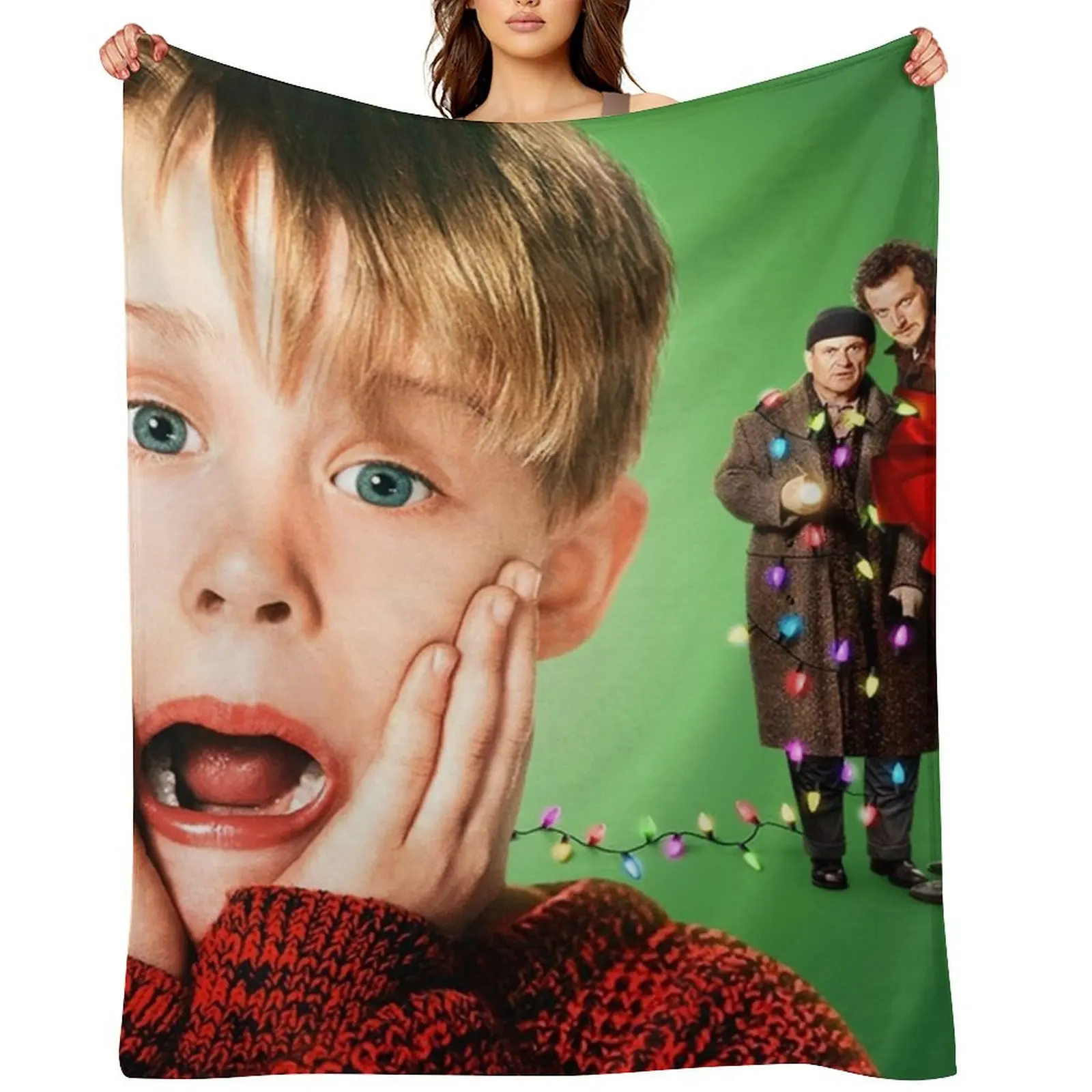 

alone christmas 2021 kokbisa Throw Blanket Kid'S Winter beds Thin warm winter Blankets