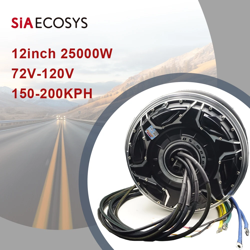 QSMOTOR QS268 12 Inch 90H 25000W 72V 150-200KPH Super Power Racing Hub Motor for Electric Motorcycle Scooter Wheel Drive