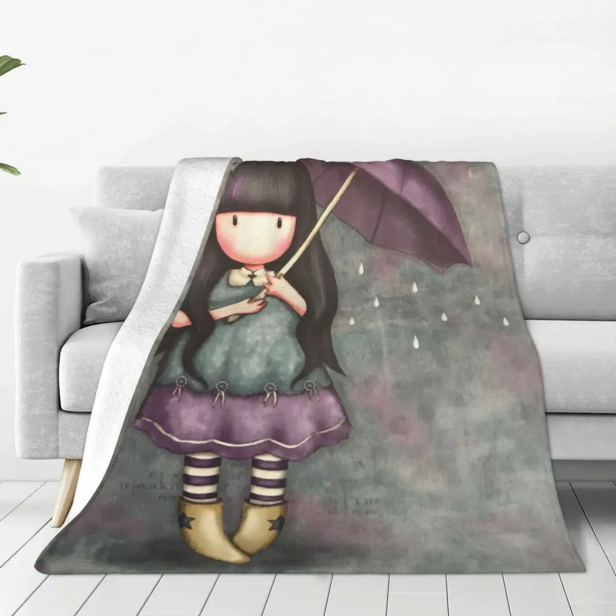 S-Santoro Gorjuss Plush Blanket Drawings Cartoon dolls Customized Throw Blankets for Home Hotel Sofa 125*100cm Bedspreads