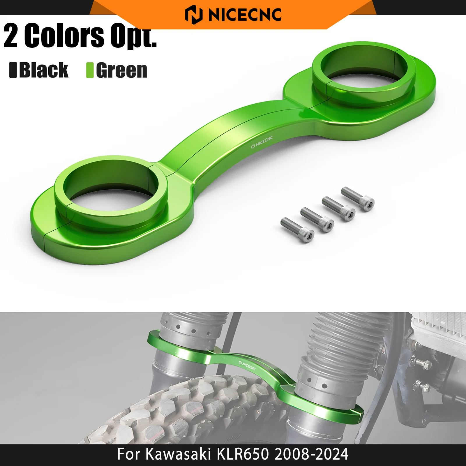 

NICECNC For Kawasaki KLR650 2008-2024 Motorcycle Fork Brace Fork KLR 650 2024 2023 2022 2021 2020 2019 2018 2017 2016 2015 2014