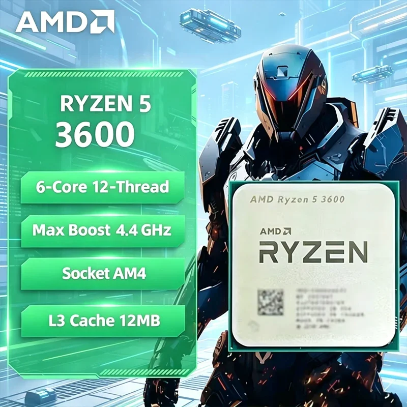 

AMD Ryzen 5 3600 AMD R5 3600 CPU 6-Core 12-Thread 4.4GHz Unlocked Desktop Processor Socket AM4 Gaming CPU Without Package