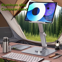 Universal tablets and laptops adjustable foldable portable aluminum alloy desktop rotary metal bracket mobile phone universal