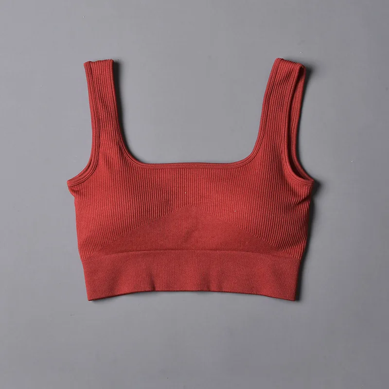 Seamless Sports Bra Woman Fitness Yoga Running Vest Push Up Crop Top Padded Underwear Female Cropped Shockproof Tank Tops