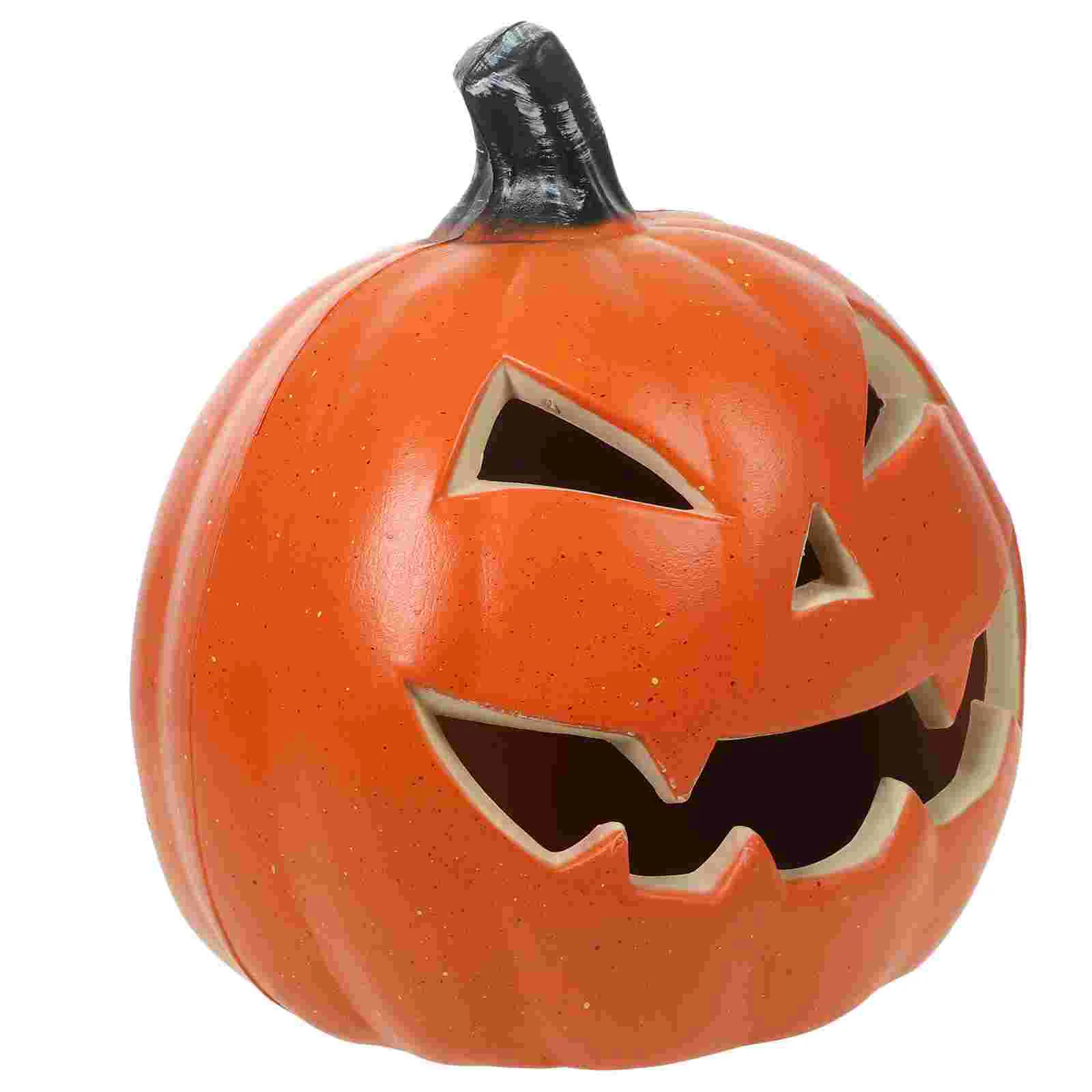 LED Jack-o-lantern Decorative Pumpkin Lamp Halloween Home Decorations for Hollow Out Light Table Plastic Indoor Farmhouse