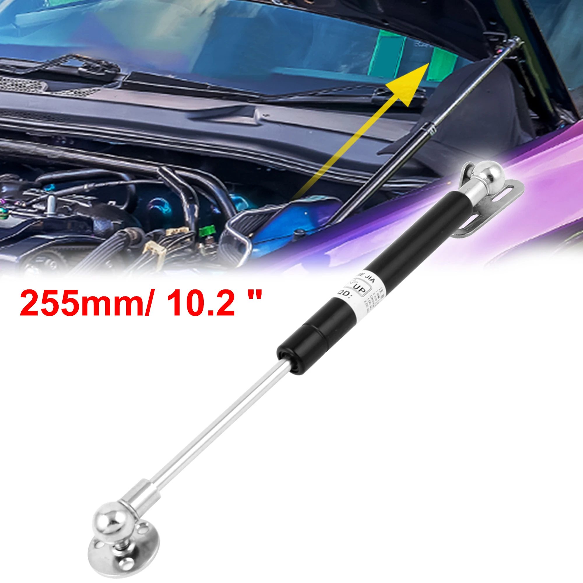 uxcell Car Engine Cover Struts Bars Front Bonnet Hood 3Kg 30N Force 255mm Lift Gas Spring Support Absorber Rod Accessories