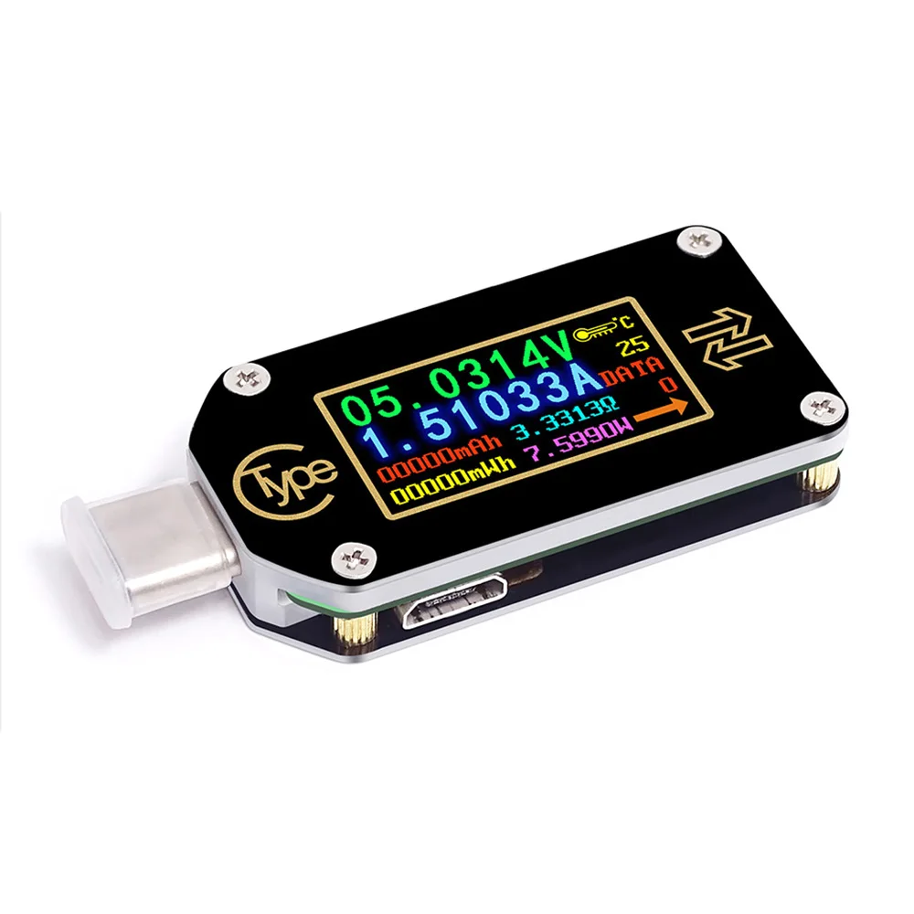 PD الزناد USB-C الفولتميتر مقياس التيار الكهربائي RD TC66/TC66C نوع- 2 طريقة الحالي متر المتعدد PD شاحن بطارية USB الكهربائية تستر