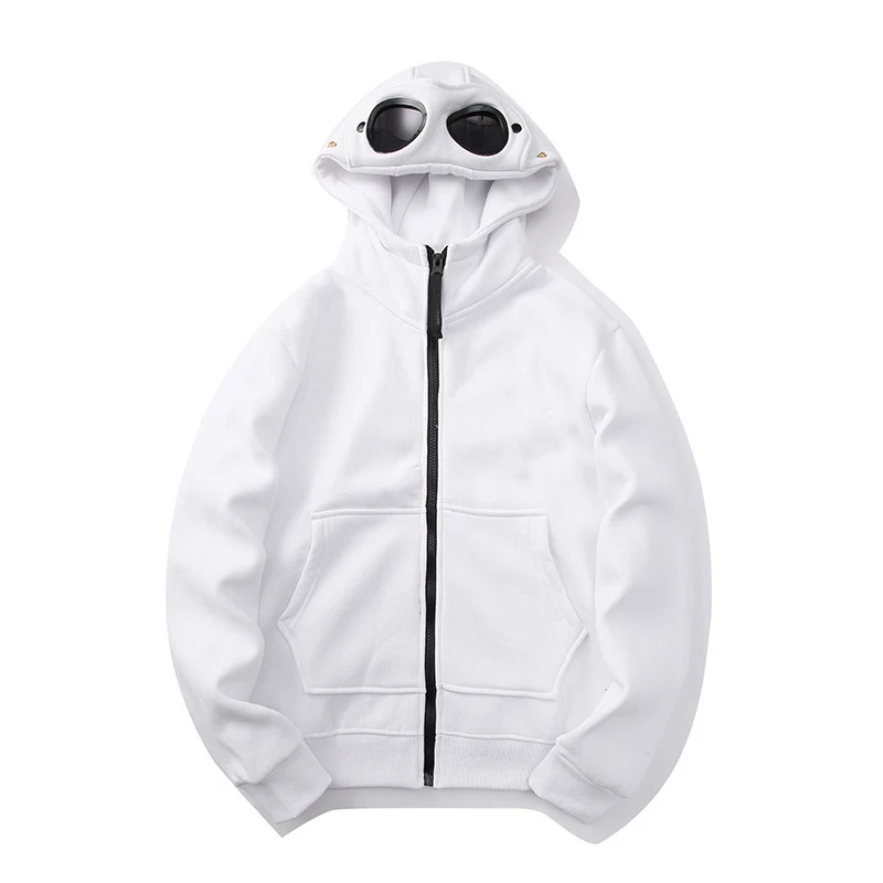 Y2K Winter Sonnenbrille Hut Designer Reißverschluss Jacke Herren Brief Stickerei Hip-Hop Marke Sportbekleidung Kapuze Langarm Streetwear