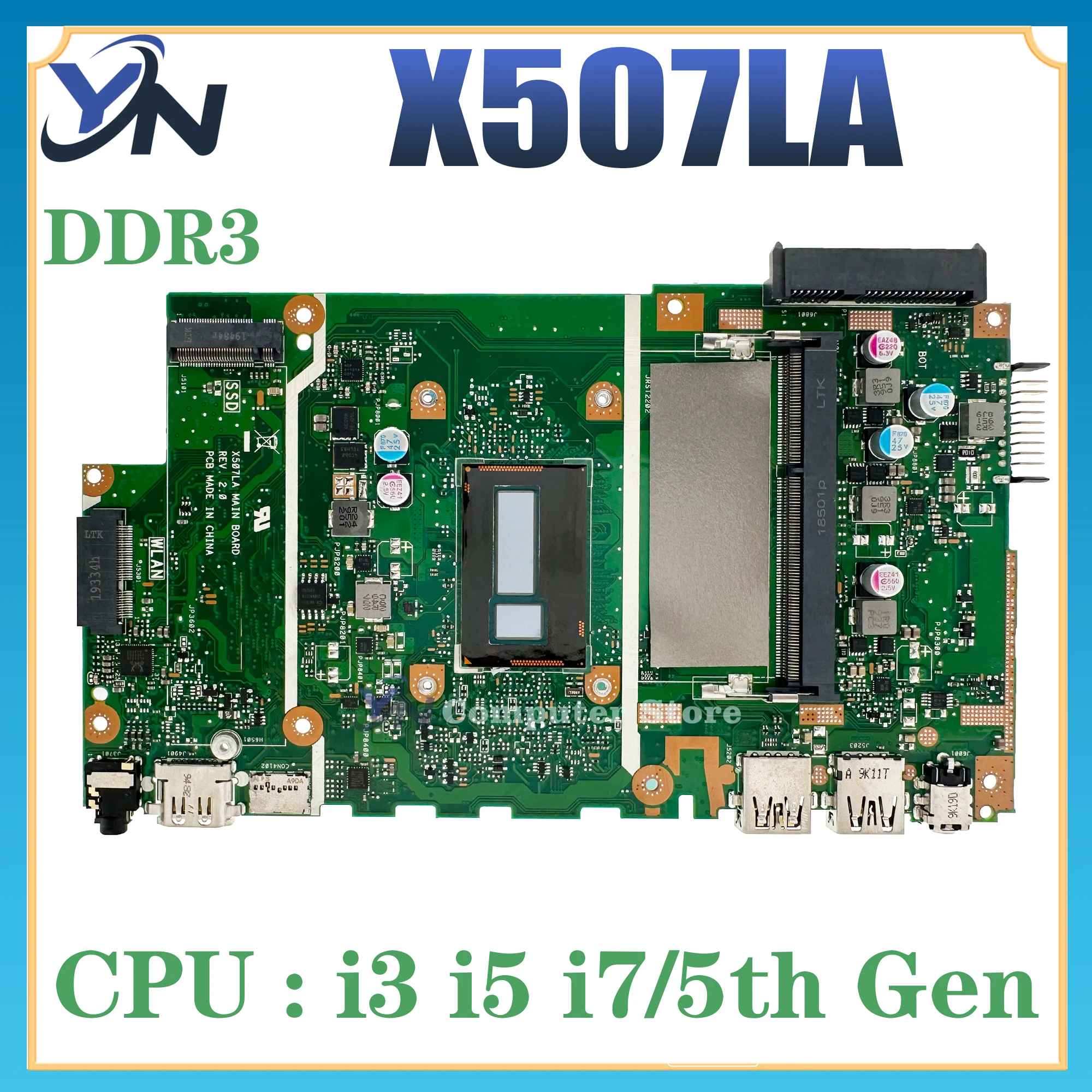 

X507MA Mainboard For ASUS X507MA X507M X507 F507 X507LA X507L Laptop Motherboard W/ Pentium N5000 N4000 i3 i5 i7-5th 100% Test