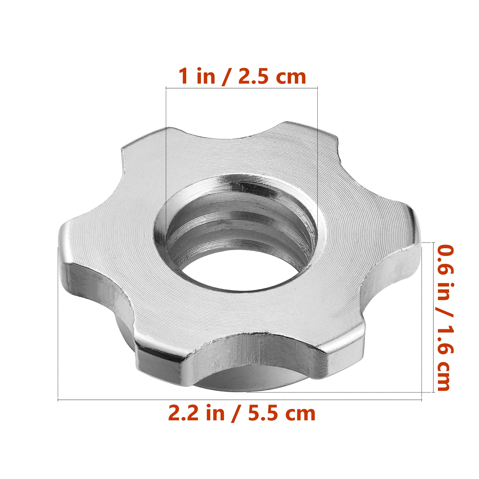 Tuercas hexagonales universales de hierro fundido, tornillo de cuello antideslizante, mancuernas, levantamiento de pesas, seguro de Fitness, 2 piezas, 2,5 cm