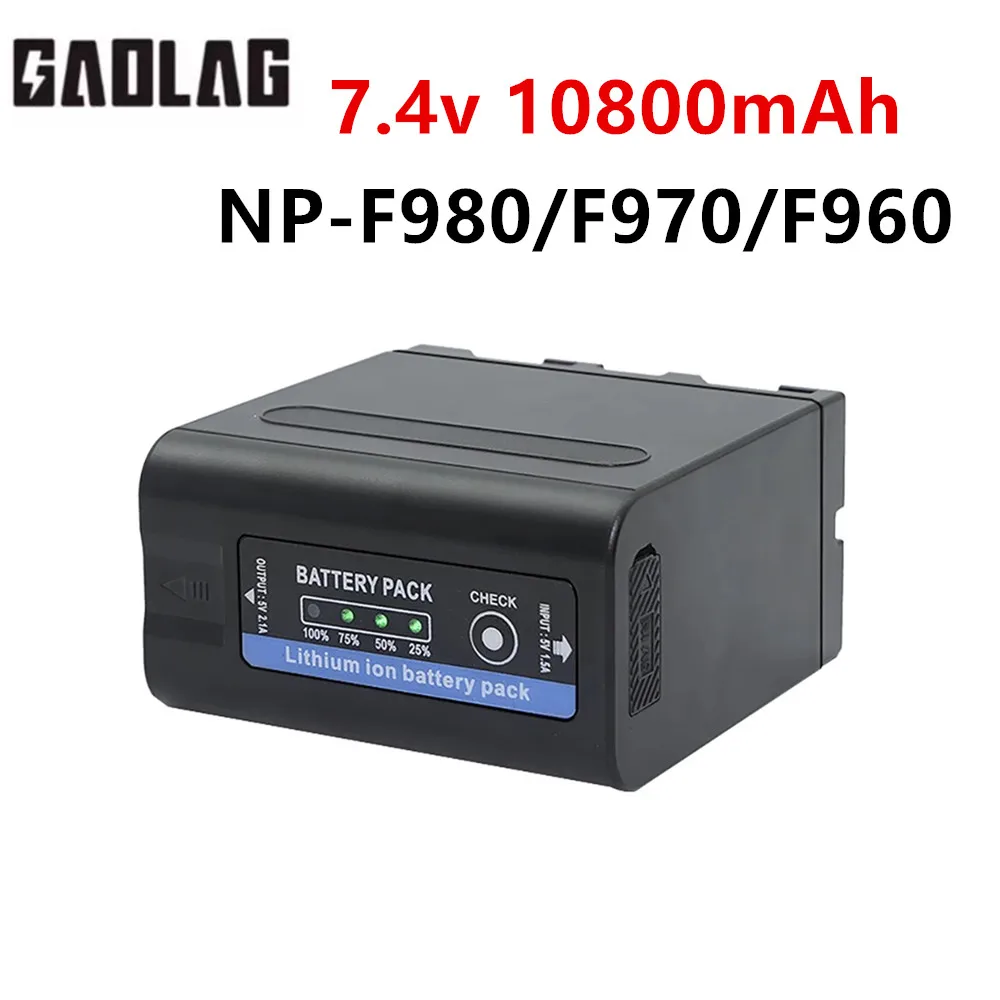 10800mAh NP-F980 NP-F970 NPF960 NP F970 Battery For Sony PLM-100 CCD-TRV35 MVC-FD91 MC1500C