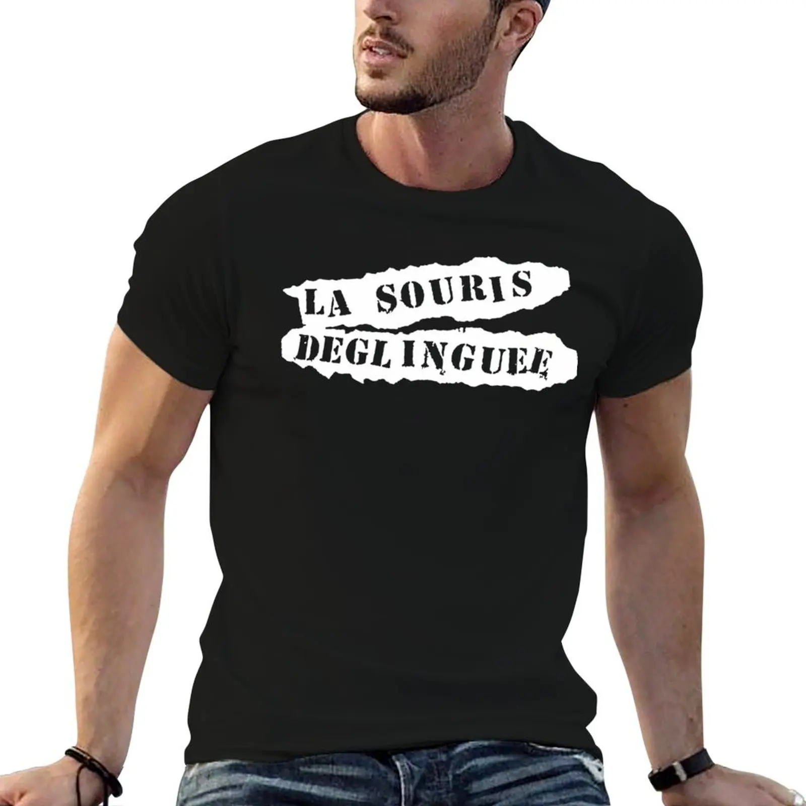 T-shirt graphique pour homme La Souris Deglinguee Band Rock French, t-shirts pour hommes, t-shirts de créateur