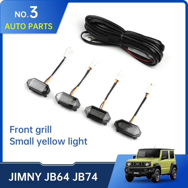 

4pcs/set Front Grille Lights For Suzuki Jimny JB64 Sierra JB74W 2019 2022 LED Lamps White/Amber Decorative Lights compatible