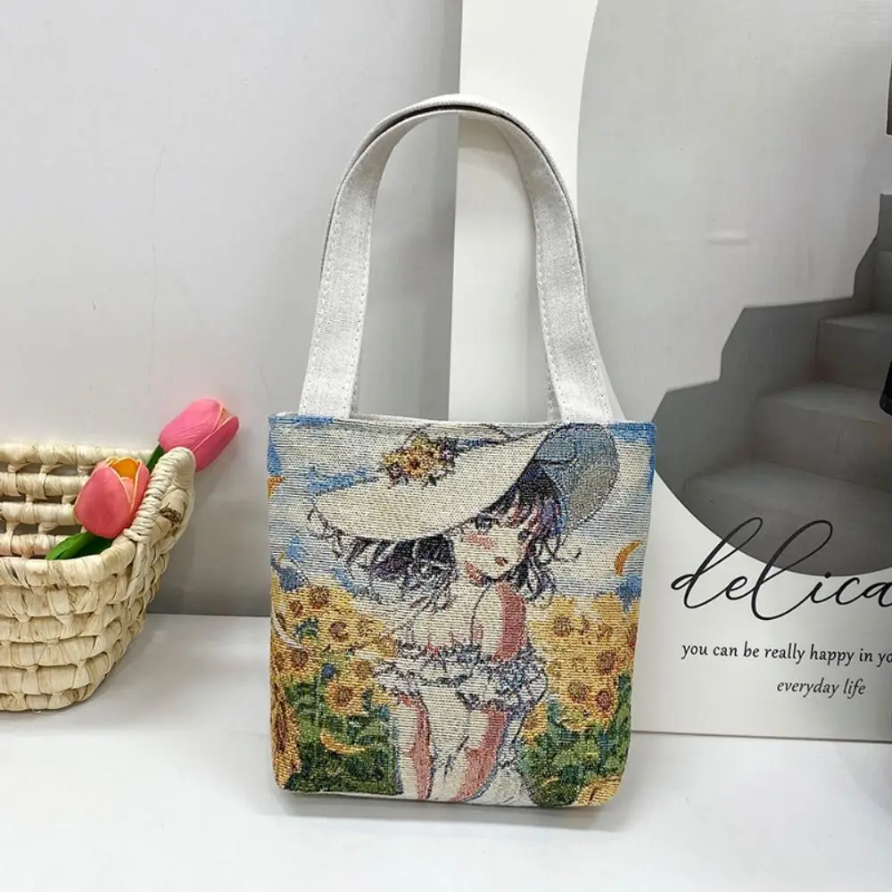 

Butterfly Embroidery Ethnic Style Handbag Bird Cat Canvas Tote Bag Large Capacity Storage Bag Flower Shoulder Bag Ladies/Girls
