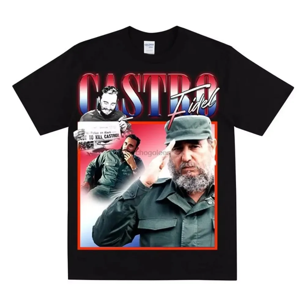 T-shirt hommage à FIDEL CASTRO, imprimé inspiré du socialisme, révolution artistique, révolté, résistance, portrait de Fidel Castro