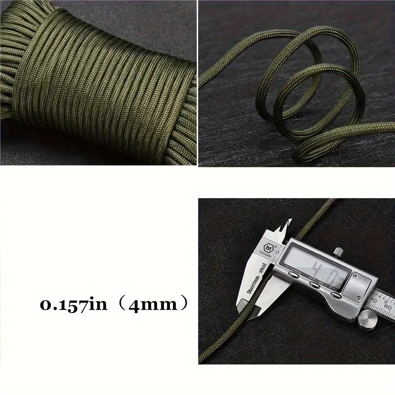 Trohow 7 núcleos 4mm paracord corda de náilon acessórios para acampamento sobrevivência diy fazendo cordão pulseira coleira de cachorro idéia presente
