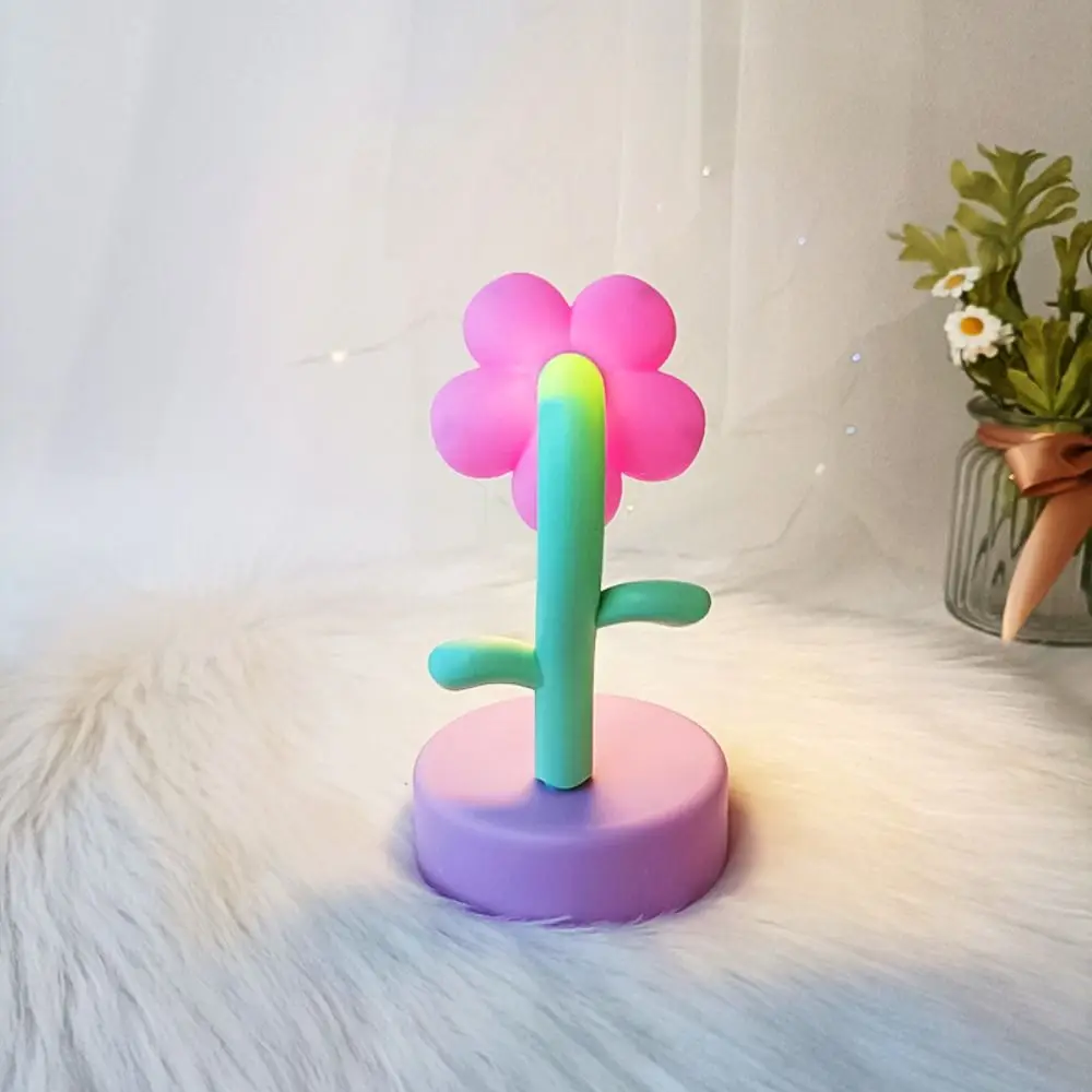 Miniature Landscapes Mini LED Flower Night Lamp Cute Lovely Table Lamp Creative Cartoon Bedside Light Bedroom Desktop