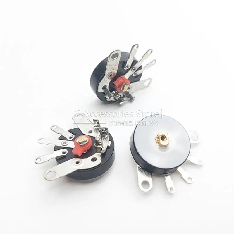 5PCS RV16MM Radio Player Amplifier Volume Potentiometer With Switch B10K B50K B100K Flat Foot 5 Feet Diameter 16MM