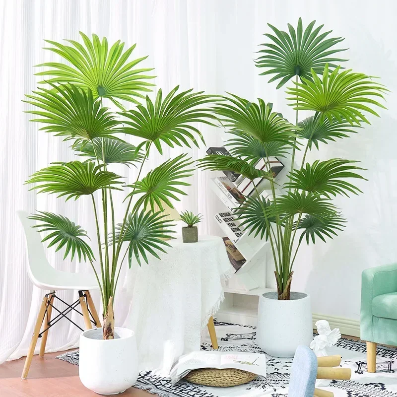 Large Artificial Palm Plant Fake Leaves Fake Tropical Palm Tree Simulation Leaves Hotel Furniture Floor Decoration 70cm-120cm