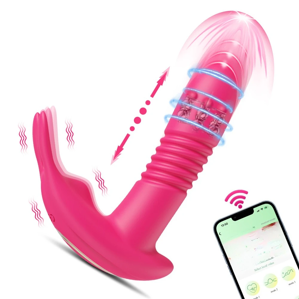 Y-Pao Wearable Telescopic Vibrator, App-Controlled Mini Dildo, Hands-Free Clitoral Stimulator for Women, Discreet Adult Sex Toys