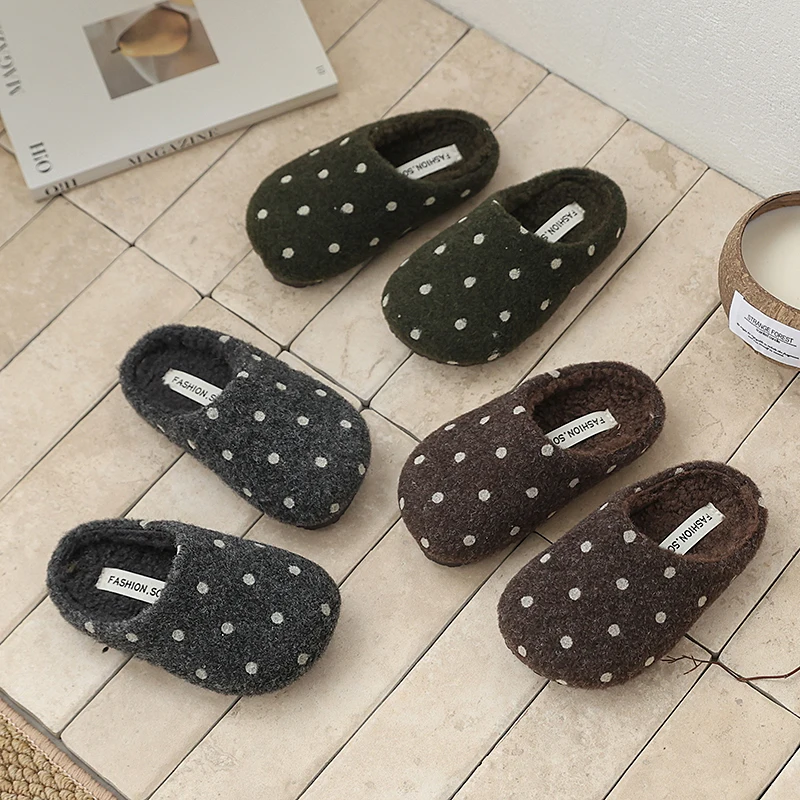 2026 Autumn Winter Kids Shoes Indoor Warm Fur Slippers Children Slip-on Shoes Unisex Boys Girls Casual Flat Shoes 23-33