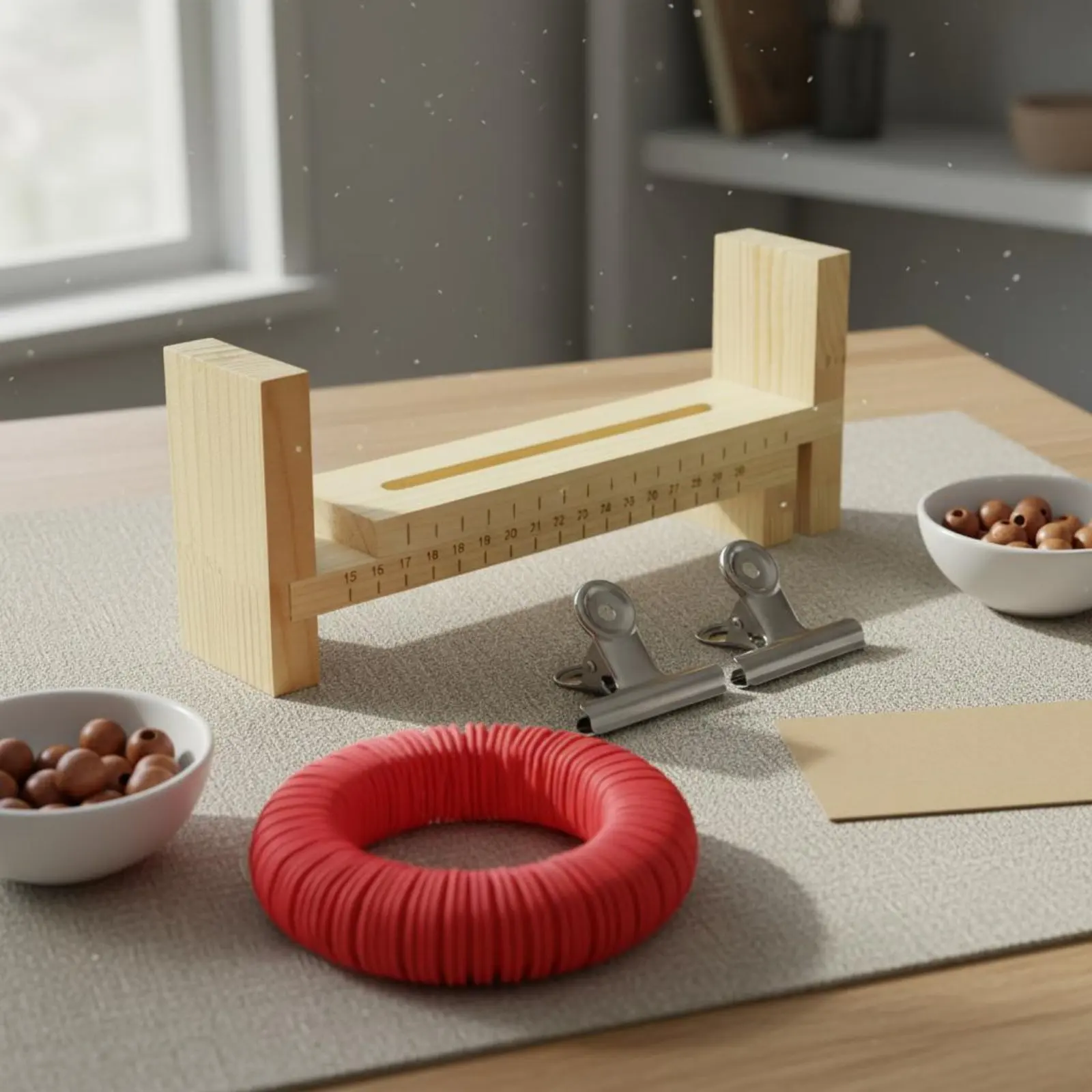 Soporte de madera para pulseras DIY, telar de cuerda de madera con regla y escala, marco de trenzado con base estable
