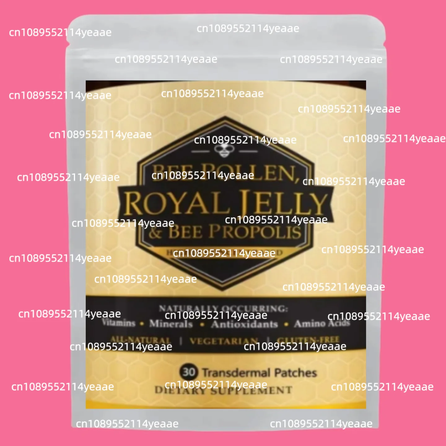 Supercargador de impulso inmune, JELLY ROYAL con BEE POLLEN y BEE PROPOLIS de KLV, 30 parches transdermicos/bolsa Suministro de 1 mes