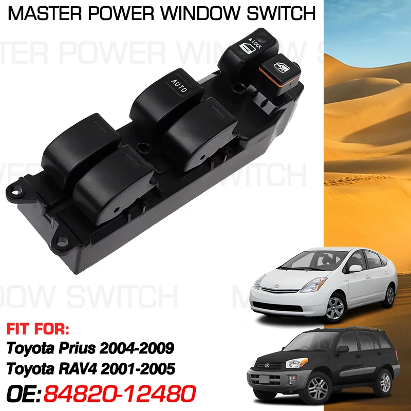 

84820-12480 18 Pins Front Left Driver Side Car Power Window Switch For Toyota Prius 2004-2009 Toyota RAV4 2001-2005 84820-42090