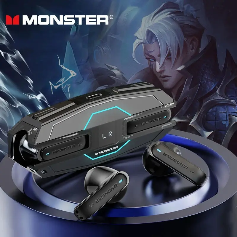 Monster XKT08 Pro Bluetooth 5.3 Earphones Low Latency Gaming Headset Sport Earbuds HD Call with Mic HIFI Wireless Headphones