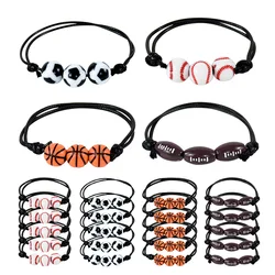 5/10Pcs Sports Theme Party Gift Football Baseball Basketball Beads Charm Bracelets Kids Birthday Party Favor Gift Pinata Fillers