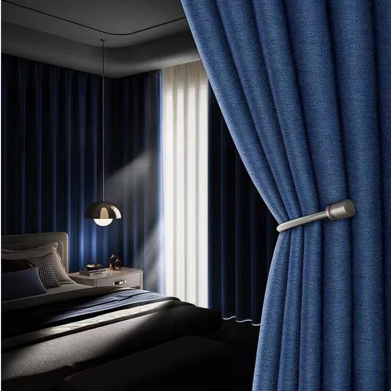 

Modern Cotton and Linen Blackout Solid Color Curtains for Living Room Bedroom Dining Balcony Custom Size Tulle Shutter Decor