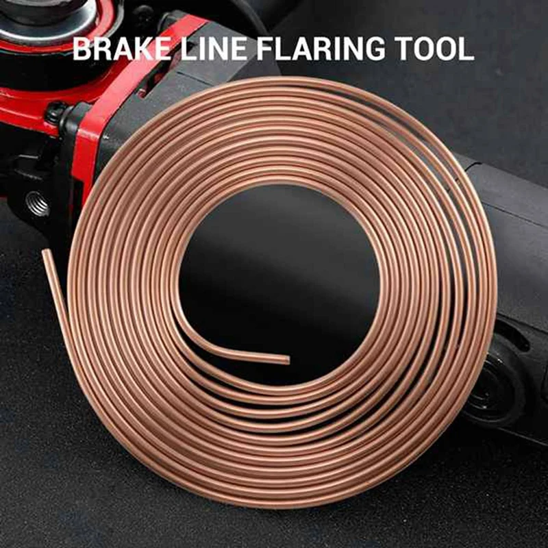 2Pcs 25FT 7.62M Tube Nuts Car Roll Tube Coil Of 1/4 Inch OD Copper Nickel Brake Pipe Hose Line Piping Tube Tubing