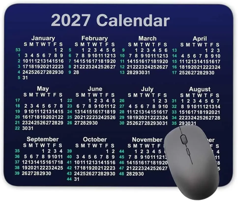 Mouse pad 1pc Rectangular gaming mouse pad dark blue black pattern natural rubber 2027 calendar