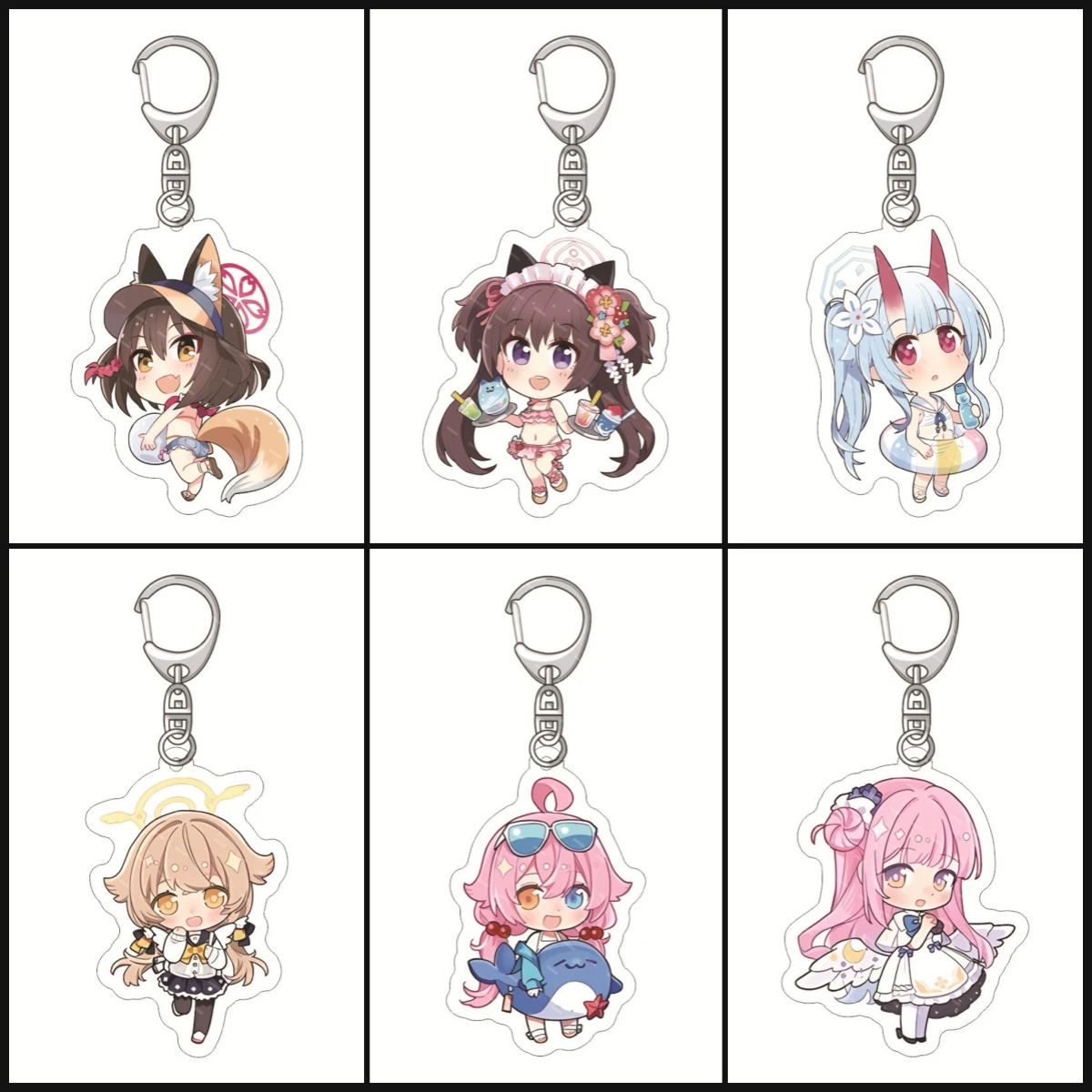 

Anime Women Blue Archive KeyChain for Men Kuromi Serika Izayoi Nonomi Pendant Key Ring Acrylic Car Key Chain Keyring Party Gift