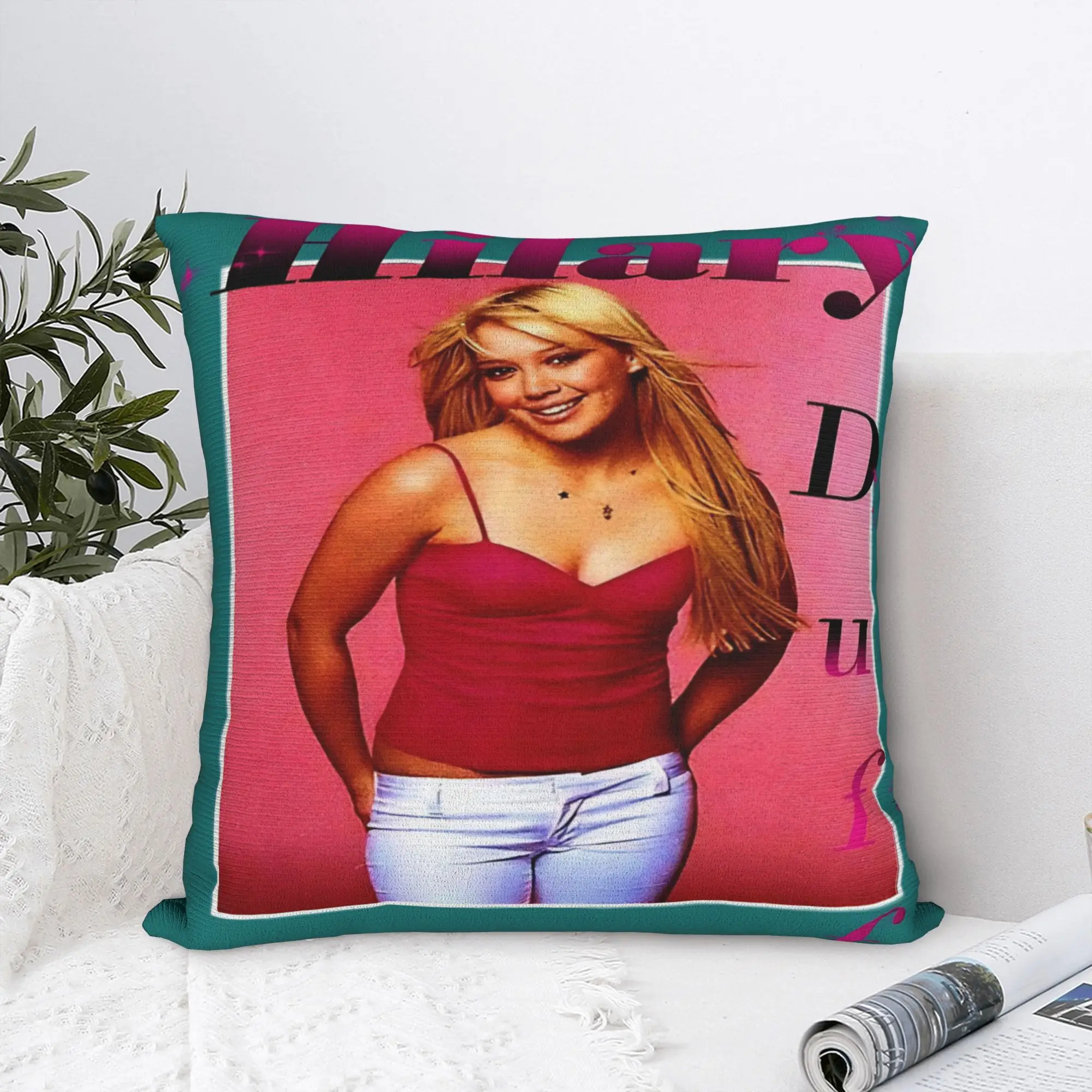 Hilary Duff Lizzie McGuire Pillow Case  Soft Pillow Cover Cute Funny Cushion Cover For Sofa Home Decor