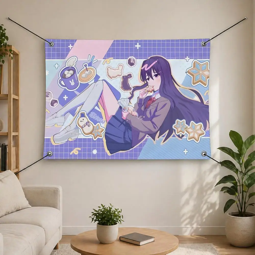 Game-Doki Doki Lit Club Flags Flags are suitable for living rooms, bedrooms, bars,salons, gardens, home decor, and as gifts