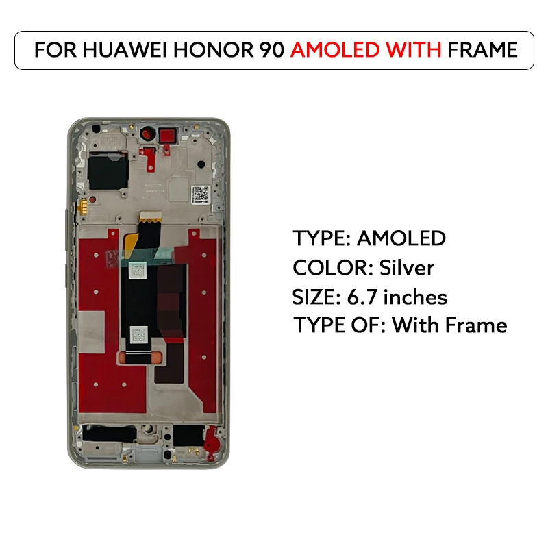 Voor Huawei Honor 90 AMOLED Lcd Touch Screen Digitizer Vergadering Met Frame REA-AN00 REA-NX9 TFT LCD Scherm Reparatie onderdelen