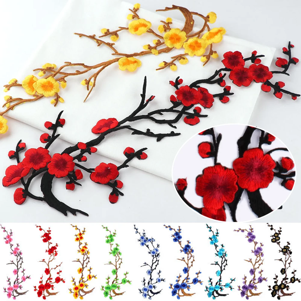 1pcs Flower Embroidery Patch,Fabric Sticker Iron On Patch,Iron-On Applique Fabric Sticker For DIY Clothing Sewing Repair Patch