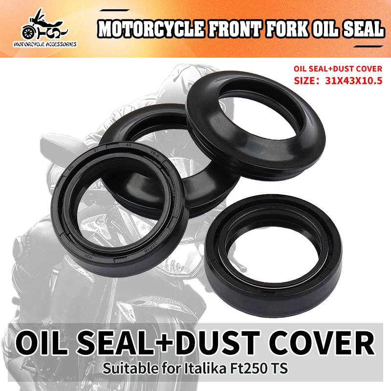 

SJ 31X43X10.3/10.5mm Motorcycle Accessories Front Fork Shock Absorber Oil Seal and Dust Cover Waterproof For Italika Ft250 TS