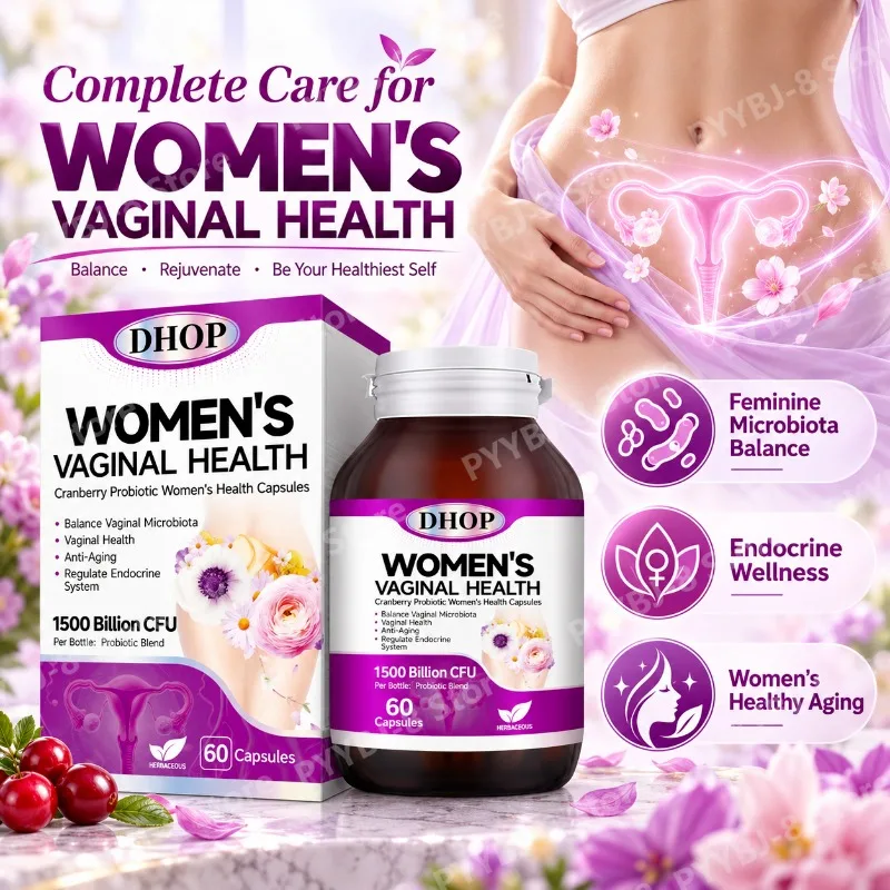 Women's Vaginal Health Capsules,Balance Feminine Microbiota & Regulate Endocrine,Anti-Aging,Cranberry Soy Isoflavone,60 Capsules