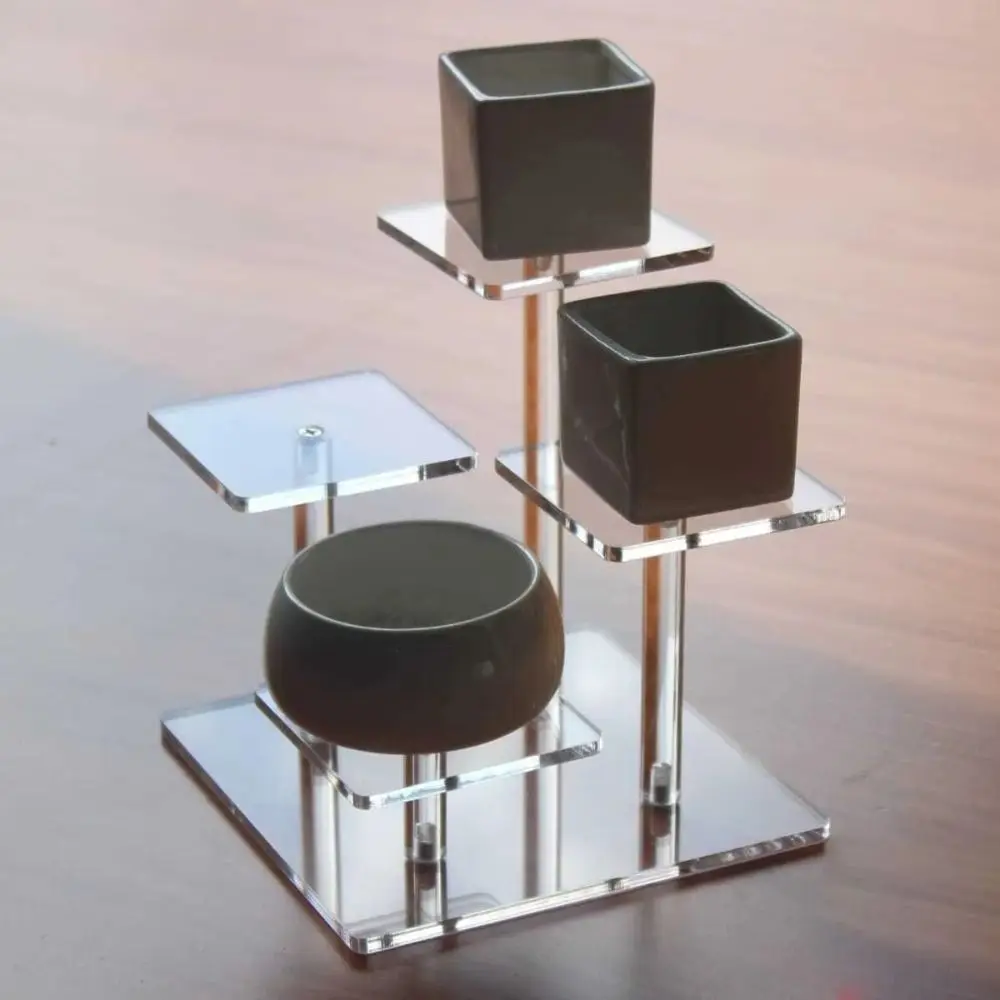 Removable 4 Layers Display Stand Dust Proof Multi Layer Square Transparent Jewelry Holder Portable Multi-functional