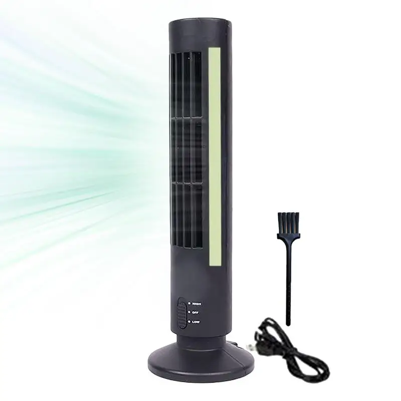 Mini Tower Fan With LED Light 360 Degree Rotation Cooling Fan Electric Vertical Fan Portable Air Conditioner For Work Area