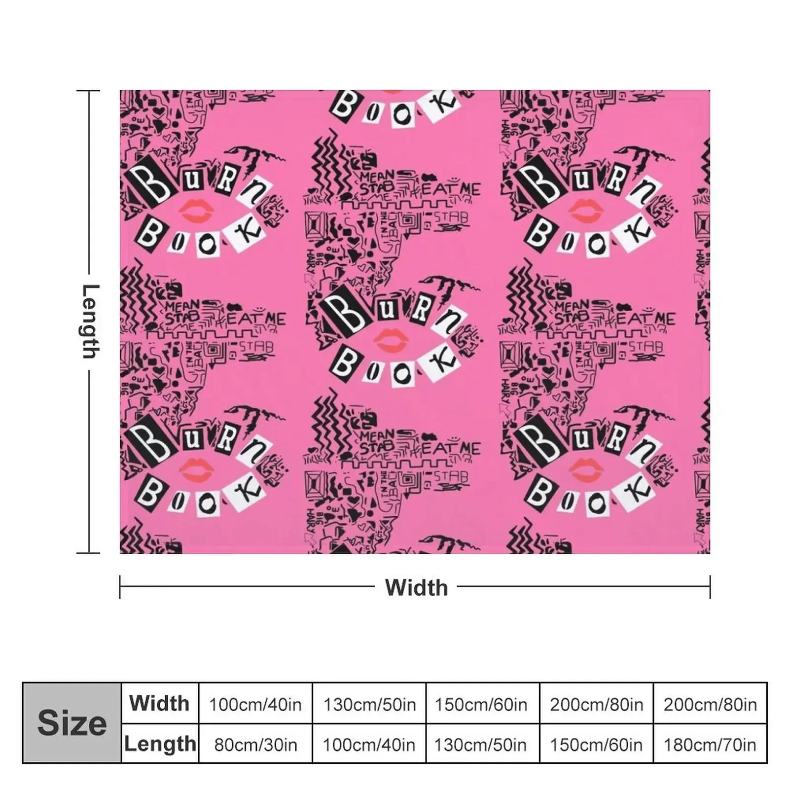 Burn Book - Mean Girls Throw Blanket Cute Plaid Multi-Purpose Blankets