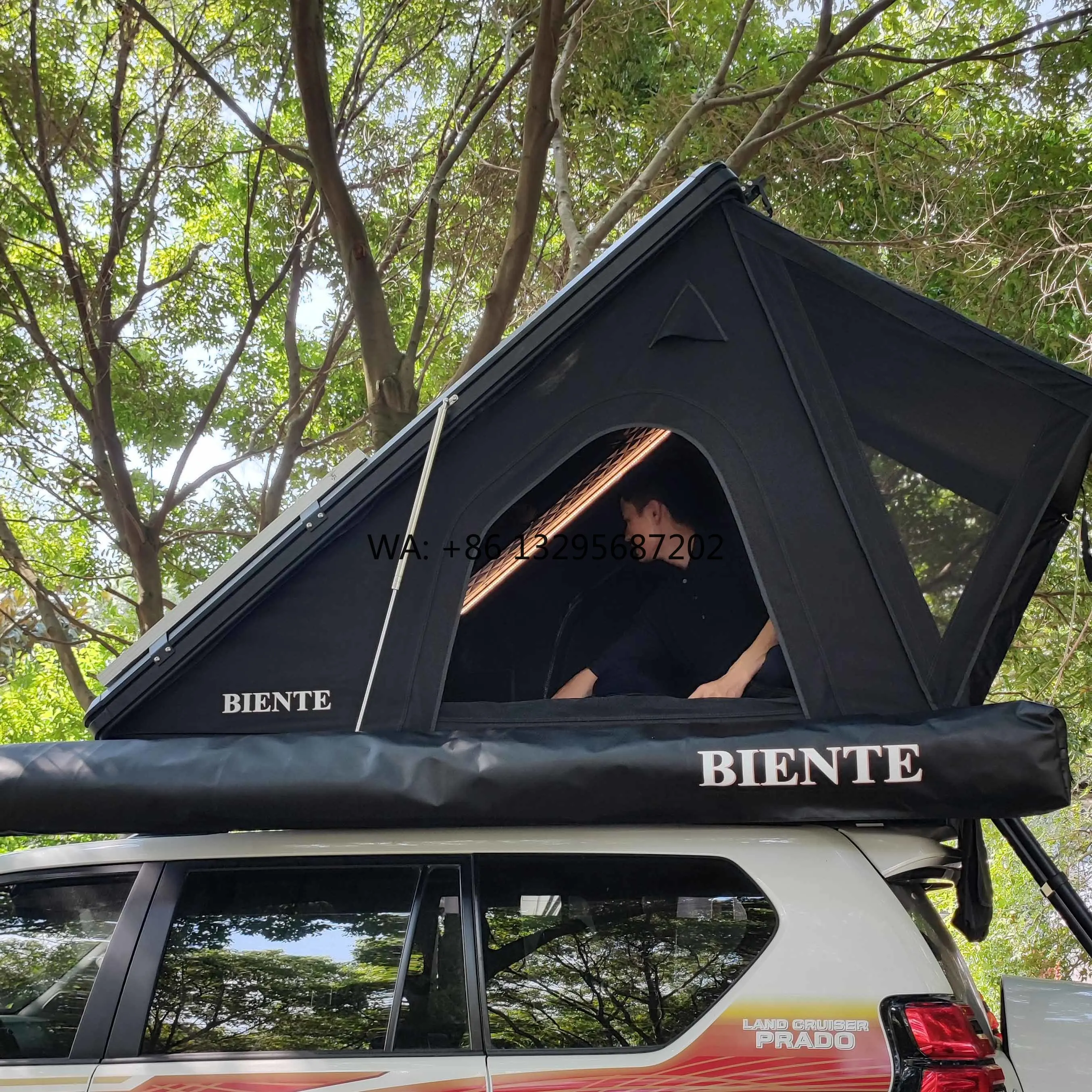 Outdoor Pop-Up Waterproof Hard Shell Rooftop Tent for Truck Jeep Car SUV Van Wrangler Tacoma Fitting 3 People