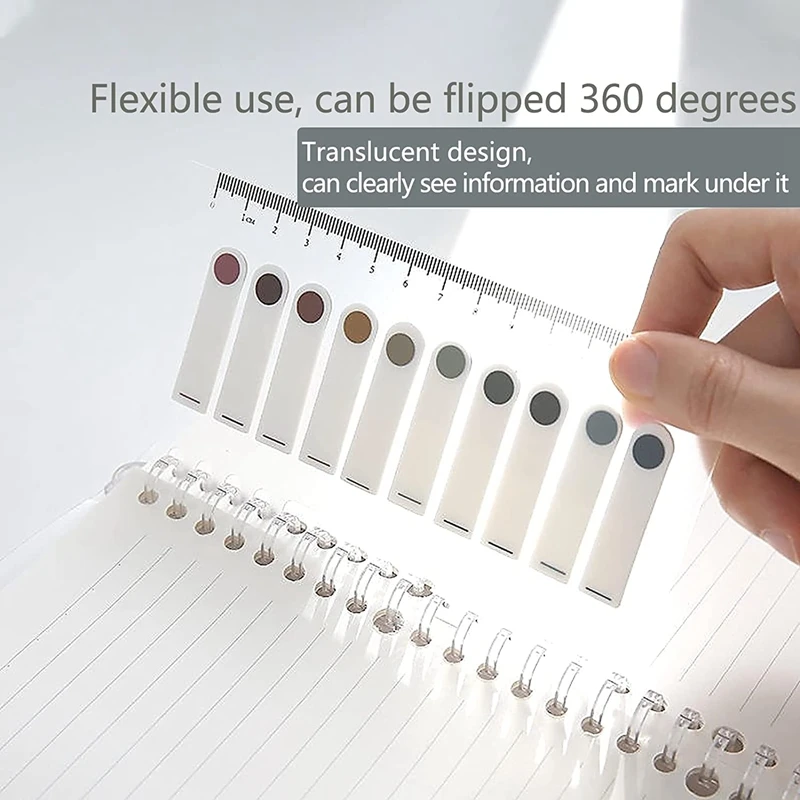 علامات تبويب الفهرس اللاصقة، علامة الصفحة اللاصقة، علامات تبويب الملفات الشفافة القابلة للكتابة وإعادة تحديد المواقع مع مسطرة، 4 عبوات