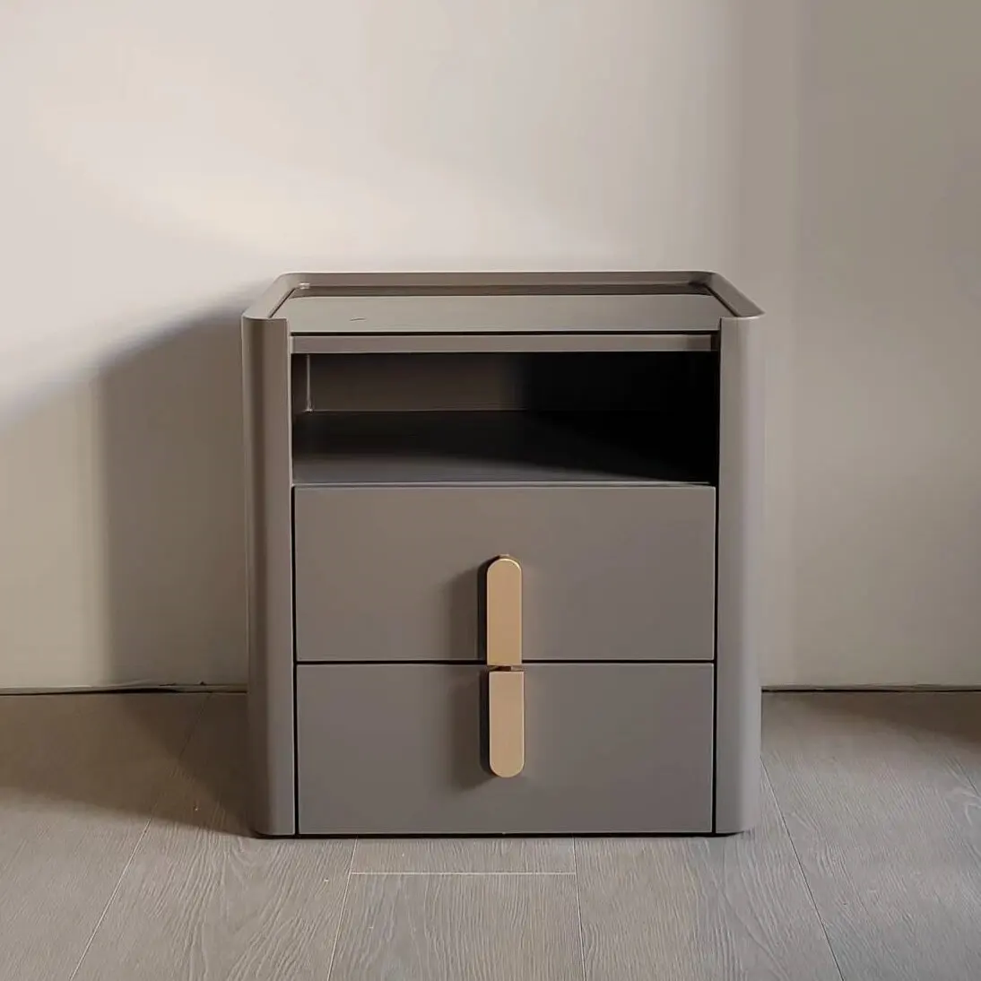 منضدة درج طاولة بجانب السرير مجموعة أثاث غرفة النوم طاولة زاوية خشبية فاخرة طاولة جانبية للسرير مع درجين