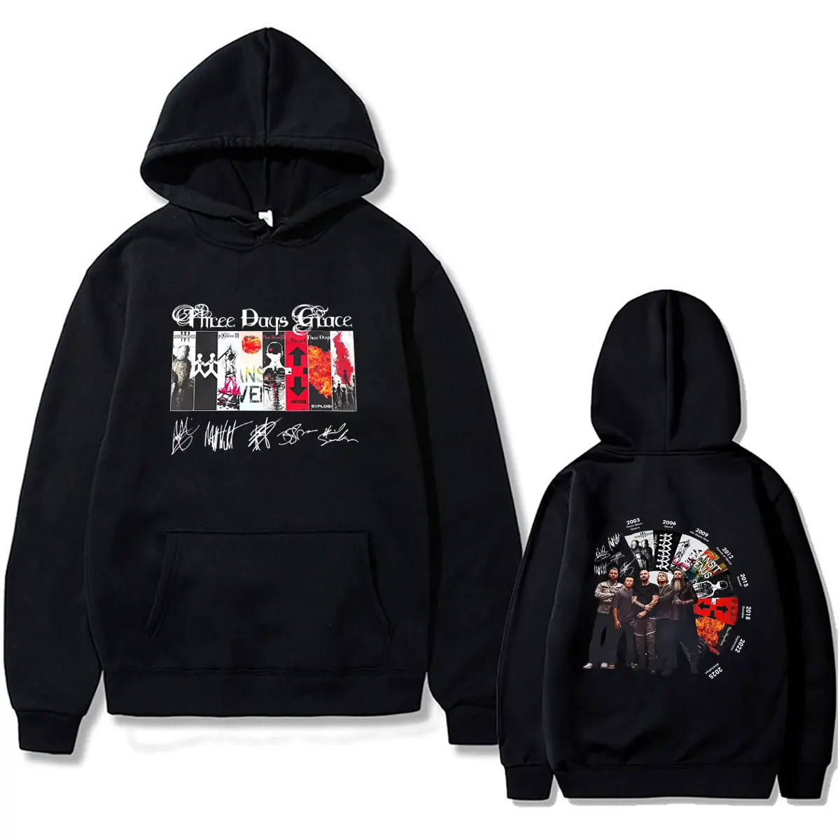 Rock Band Three Days Grace Music Album Cover Hoodie Men Women Alternative Metal Hooded Tracksuit Male Fashion Oversized Hoodies