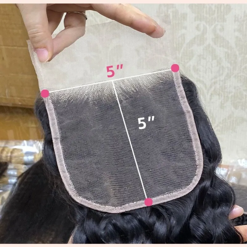 5*5 Lace Closure Deep Wave Natural Color Human Hair Block 12-20 Inch Brazilian Virgin Remy 180% Density 100% Unprocessed