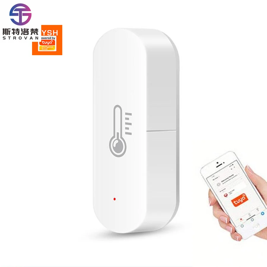 

STLF Smartlife Wifi Smart Temperature Humidity Sensor Battery Alexa Google Assistant Compatible Flip for Remote Monitoring