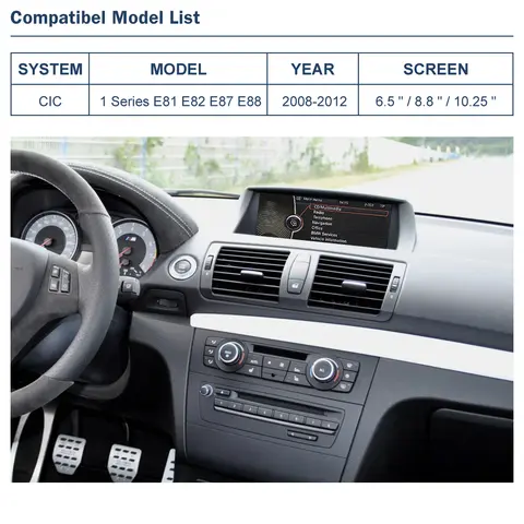 Road Top trådlös CarPlay Android Auto för BMW 1-serien E81 E82 E87 E88 2008-2012, med Mirror Link Airplay-funktioner 6 best sales BMW 120d E87 - №6